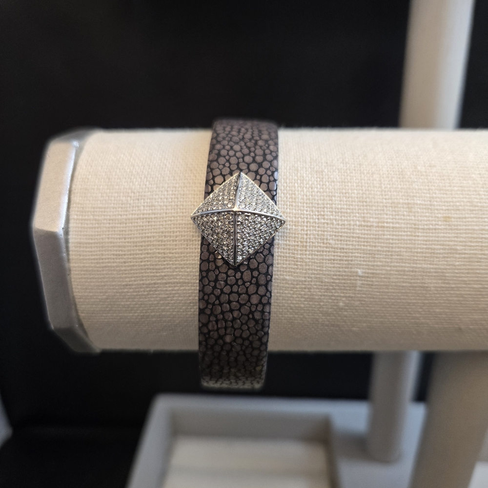 Michael Kors Blush Rush stingray leather wrap bracelet w/ pyramid accent